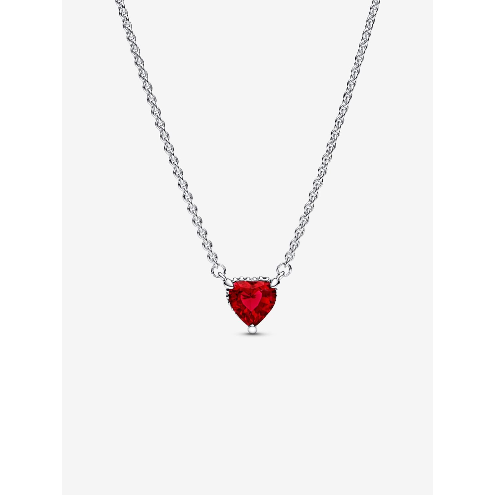 Le Collier Pandora, Pendant Halo Cœur Scintillant, en argent 925/1000, 392542C01-45