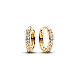 Les Boucles d'oreilles créoles Pandora, Enveloppantes Scintillantes, doré or jaune 585/1000, 263015C01.