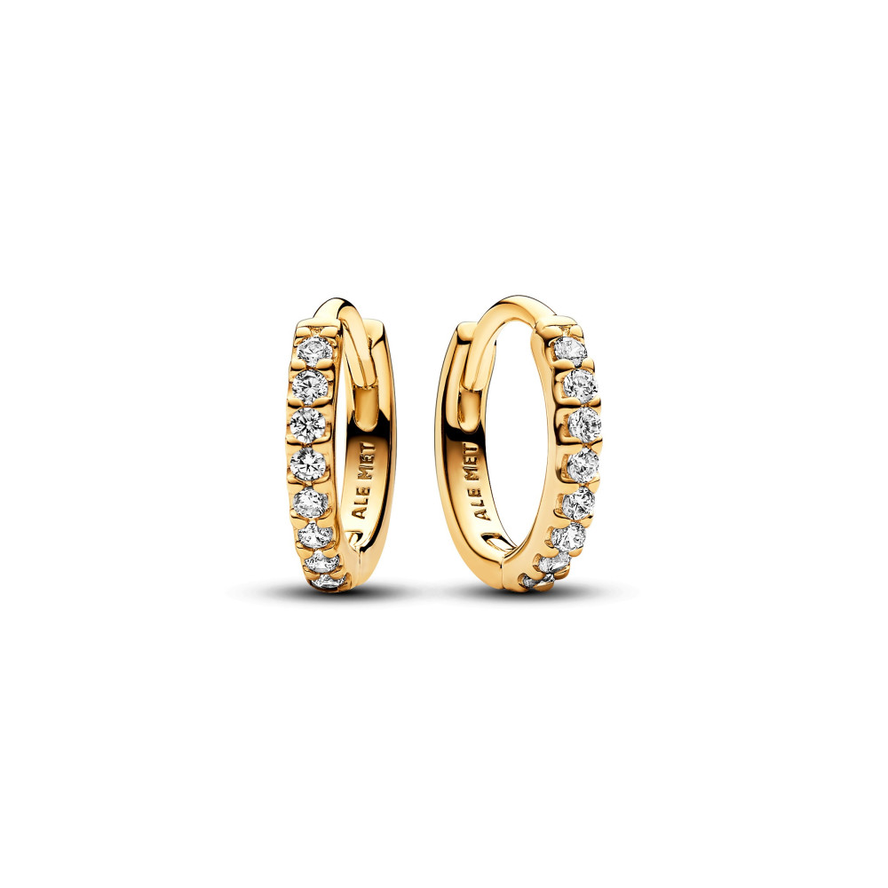 Les Boucles d'oreilles créoles Pandora, Enveloppantes Scintillantes, doré or jaune 585/1000, 263015C01.