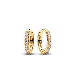 Les Boucles d'oreilles créoles Pandora, Enveloppantes Scintillantes, doré or jaune 585/1000, 263015C01.