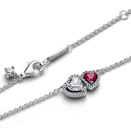 Collier Pandora Double Coeurs scintillant en argent 925/1000 393632C01-45