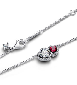 Collier Pandora Double Coeurs scintillant en argent 925/1000 393632C01-45