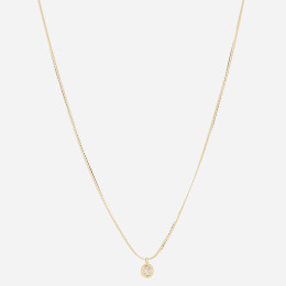 Collier solitaire serti clos en acier PVD jaune et oxyde de zirconium ZAG bijoux, SNS24291-01WHT