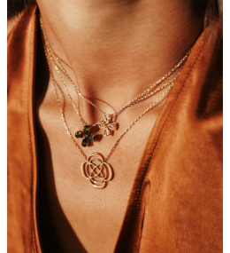 Le Collier Isaki en acier PVD jaune et oxyde de zirconium ZAG bijoux, SNS24505-01UNI