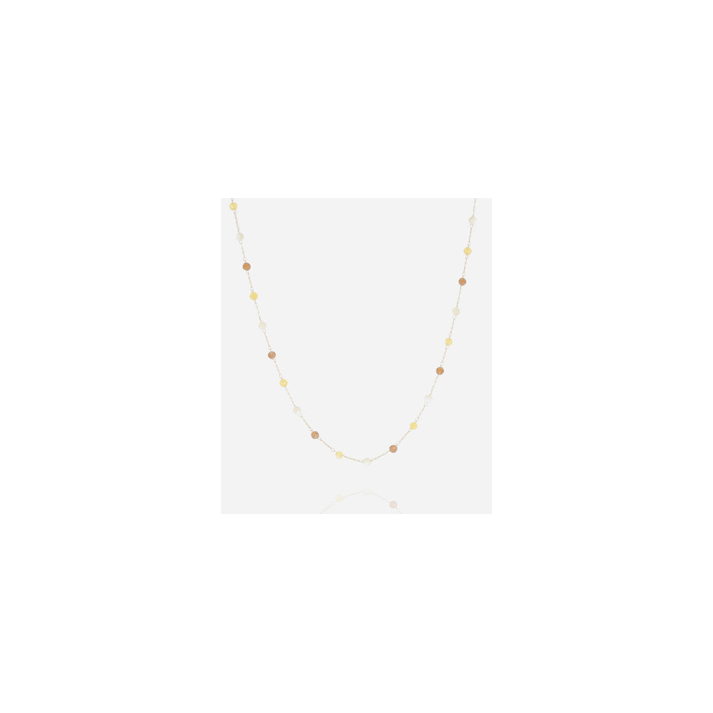 Collier Octavia en acier PVD jaune et pierres naturelles ZAG bijoux, SNS24553-01YEL