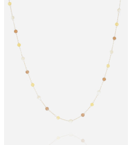 Collier Octavia en acier PVD jaune et pierres naturelles ZAG bijoux, SNS24553-01YEL
