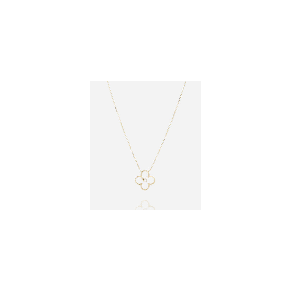 Collier Emilia en acier PVD jaune et oxyde de zirconium ZAG bijoux, SNS25381-01WHT