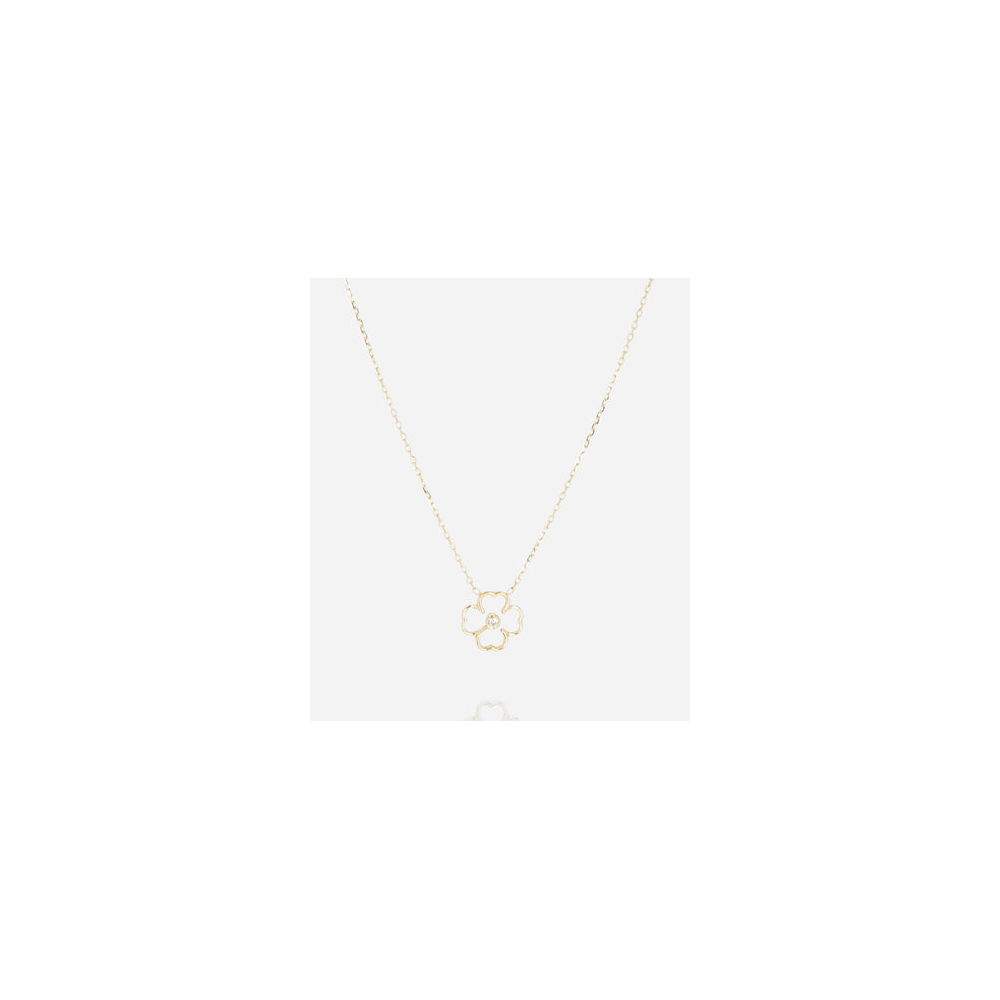 Collier Adone en acier PVD jaune et oxyde de zirconium ZAG bijoux, SNS25388-01WHT