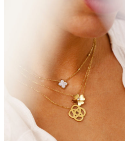 Le Collier Giorgio en acier PVD jaune et oxyde de zirconium ZAG bijoux, SNS25391-01WHT