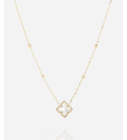 Collier Racine en acier PVD jaune et nacre ZAG bijoux, SNS25398-01SEL