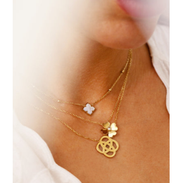 Le Collier Racine en acier PVD jaune et nacre ZAG bijoux, SNS25398-01SEL