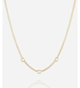 Collier Armel en acier PVD jaune et oxydes de zirconium ZAG bijoux, SNS25426-01WHT