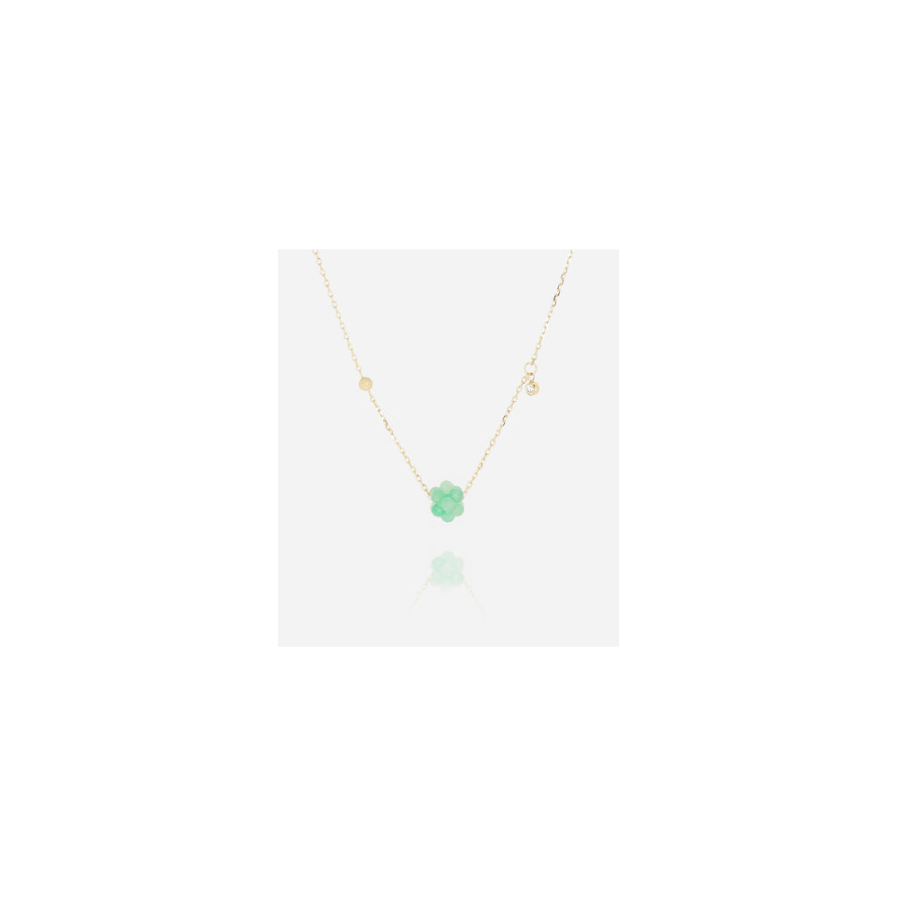 Collier Bacca en acier PVD jaune et amazonite ZAG bijoux, SNS25467-01AQU