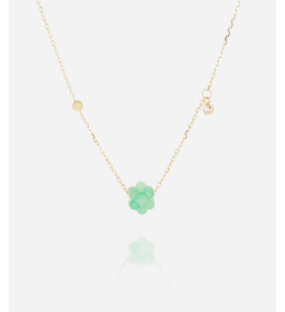 Collier Bacca en acier PVD jaune et amazonite ZAG bijoux, SNS25467-01AQU
