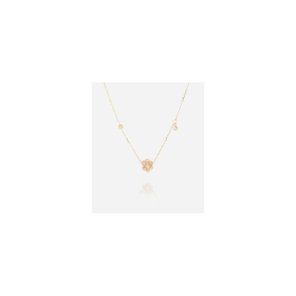 Collier Bacca en acier PVD jaune et pierre de soleil ZAG bijoux, SNS25467-01NUD