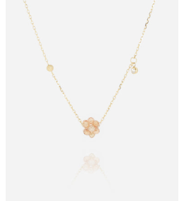 Collier Bacca en acier PVD jaune et pierre de soleil ZAG bijoux, SNS25467-01NUD