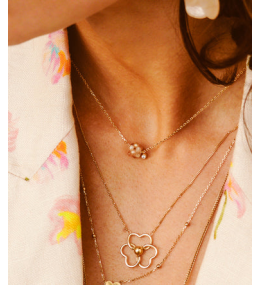 Le Collier Bacca en acier PVD jaune et agate blanche ZAG bijoux, SNS25467-01WHT