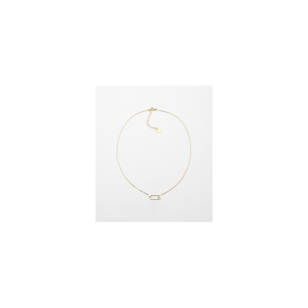 Collier Atoll en acier PVD jaune et oxyde de zirconium ZAG bijoux, SNS5307-01UNI