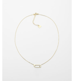 Collier Atoll en acier PVD jaune et oxyde de zirconium ZAG bijoux, SNS5307-01UNI
