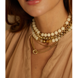 Le Collier Iguazu en acier PVD jaune ZAG bijoux, SNX22922-01UNI