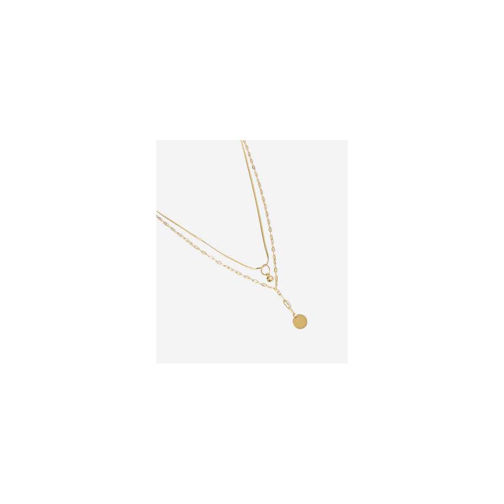 Collier Fretia en acier PVD jaune et oxyde de zirconium ZAG bijoux, SNX24361-01WHT