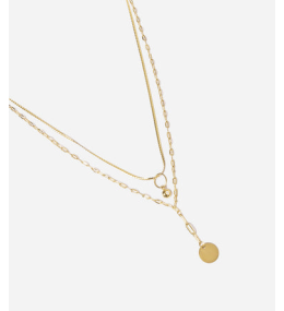 Collier Fretia en acier PVD jaune et oxyde de zirconium ZAG bijoux, SNX24361-01WHT