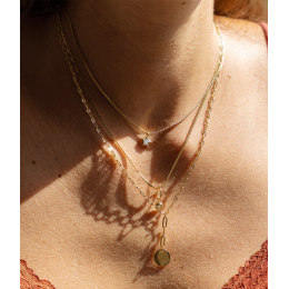 Le Collier Fretia en acier PVD jaune et oxyde de zirconium ZAG bijoux, SNX24361-01WHT