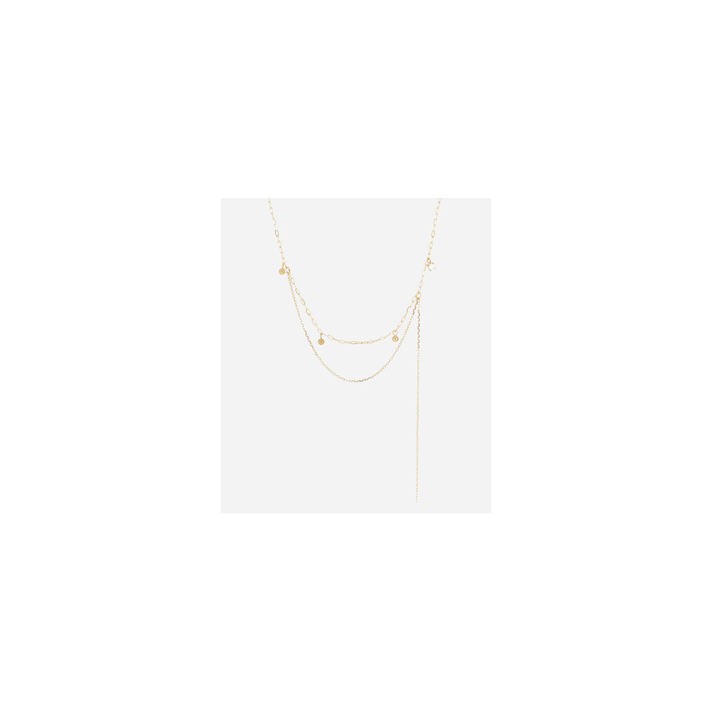 Collier Icilo en acier PVD jaune et oxyde de zirconium ZAG bijoux, SNX25402-01UNI