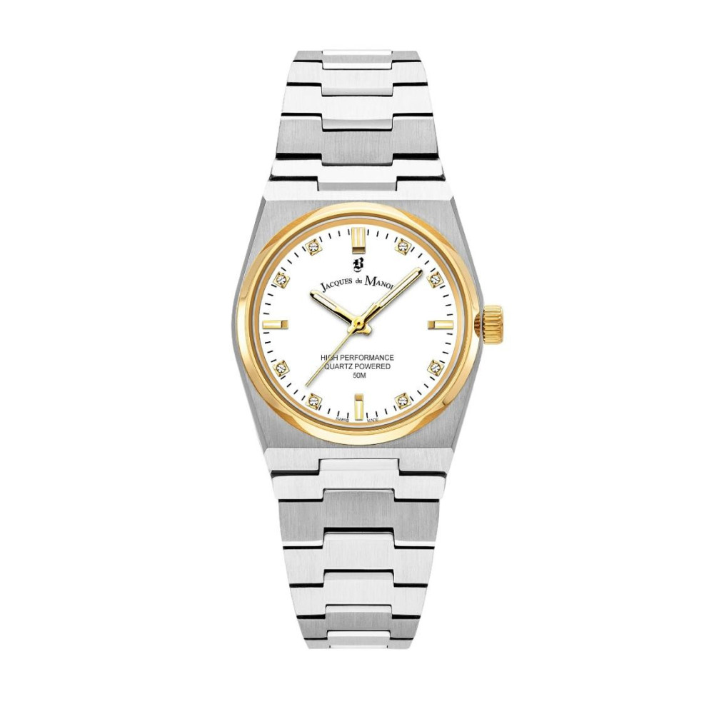 Montre femme Jacques du Manoir, Horizon ladies 31mm, 3 aiguilles acier bicolore, JWL03605