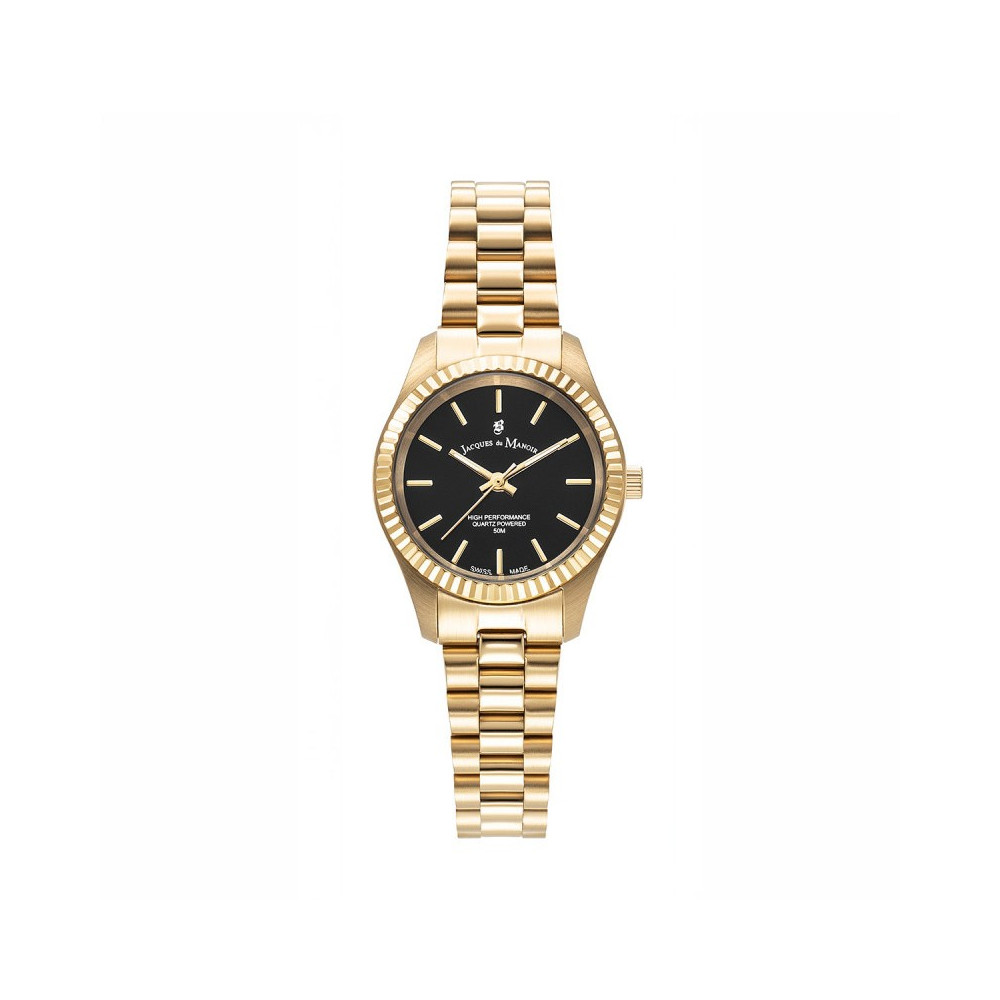 Montre femme Jacques du Manoir, Inspiration prime 26,5mm, 3 aiguilles et acier doré jaune JWL04007