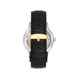 La Montre Homme Lee Cooper Matt, acier et cuir noir automatique, LC08035.361