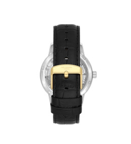 La Montre Homme Lee Cooper Matt, acier et cuir noir automatique, LC08035.361