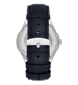 La Montre Homme Lee Cooper Arthur, acier et cuir bleu automatique, LC08050.399