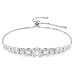Bracelet Swarovski, Matrix Dégradé de tailles rondes, Blanc, Métal rhodié, 5690677
