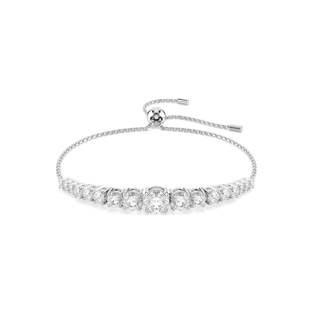 Bracelet Swarovski, Matrix Dégradé de tailles rondes, Blanc, Métal rhodié, 5690677