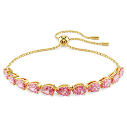 Bracelet Swarovski, Matrix Taille poire, Rose, Placage de ton or, 5707187