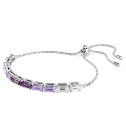 Le Bracelet Swarovski, Tennis Matrix Taille baguette, Violet, Métal rhodié, 5707199
