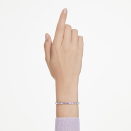 Le Bracelet Swarovski, Tennis Matrix Taille baguette, Violet, Métal rhodié, 5707199
