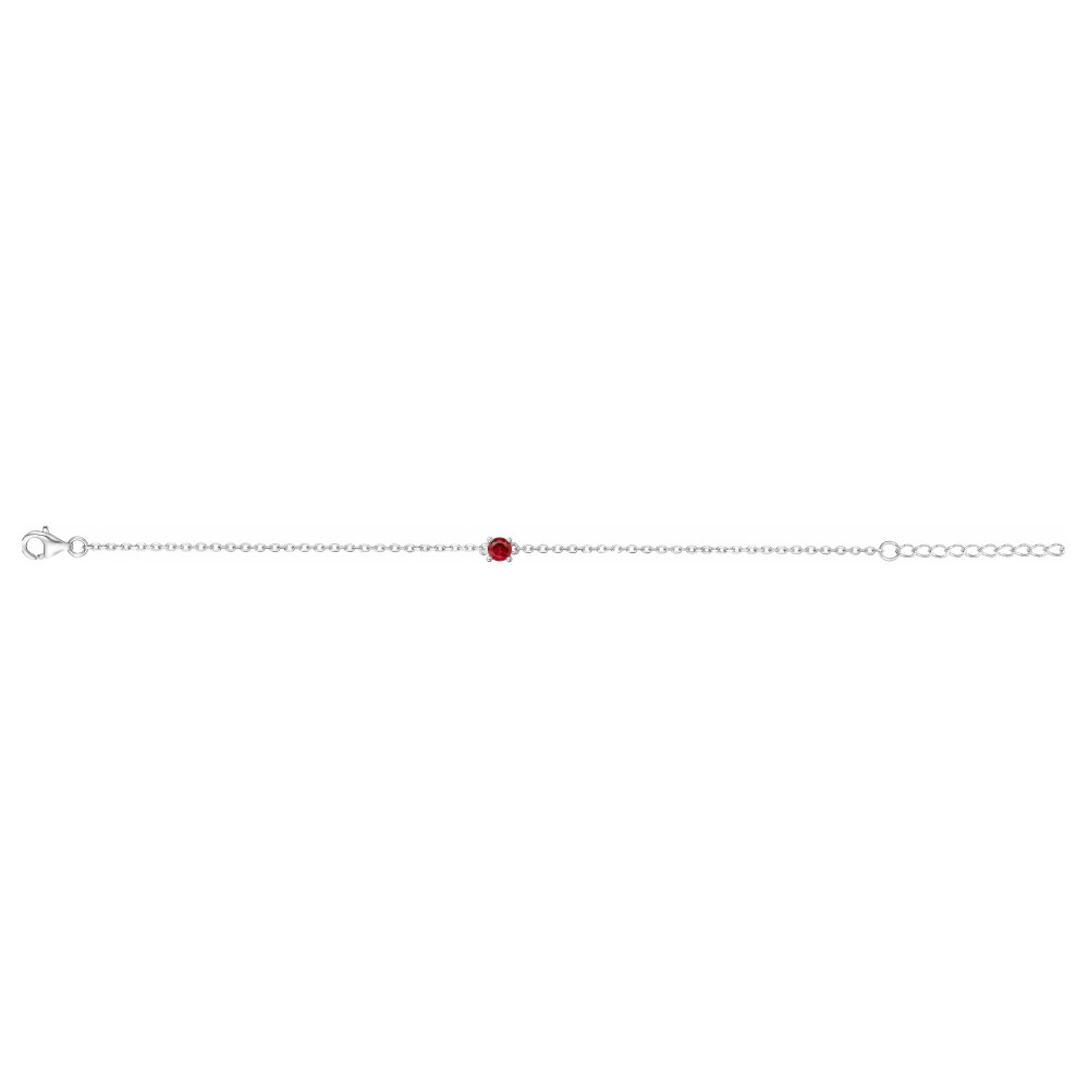 Le Bracelet argent 925/1000, spinelle rouge rubis, by Stauffer