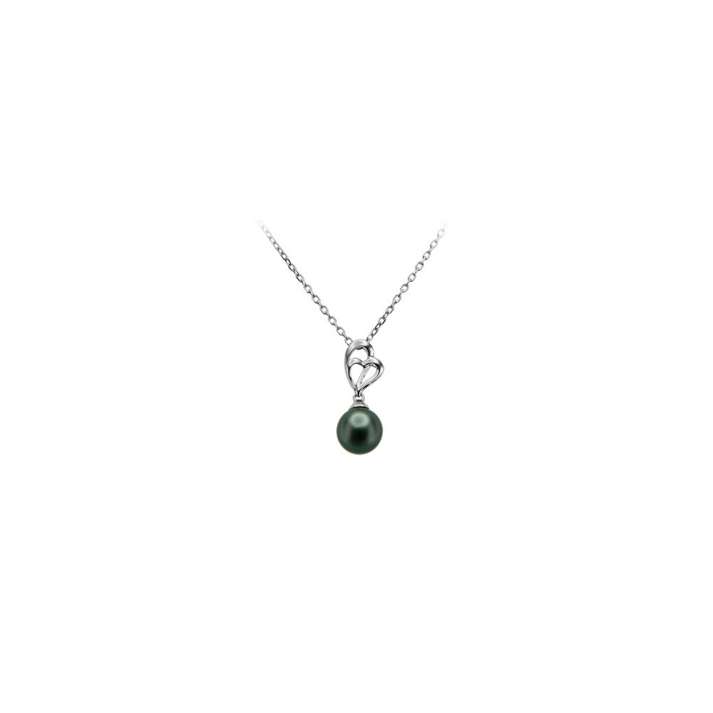 Collier pendentif Aroha argent 925/1000, perle de Tahiti IZA B NI-054-PEN