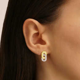 Les Boucles d'oreilles femme, argent 925/1000 bicolore, Charles Garnier Paris 1901, STYLES, AGF170199E