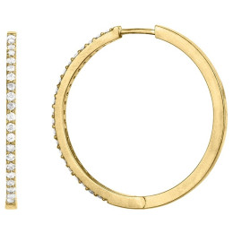 Boucles d'oreilles créoles plaqué or et 42 oxydes de zirconium by Stauffer 66400100