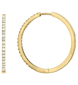 Boucles d'oreilles créoles plaqué or et 42 oxydes de zirconium by Stauffer 66400100