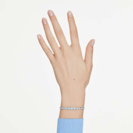 Le Bracelet Tennis Swarovski, Imber Diverses tailles rondes, Bleu, Métal rhodié, 5719282