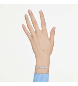 Le Bracelet Tennis Swarovski, Imber Diverses tailles rondes, Bleu, Métal rhodié, 5719282