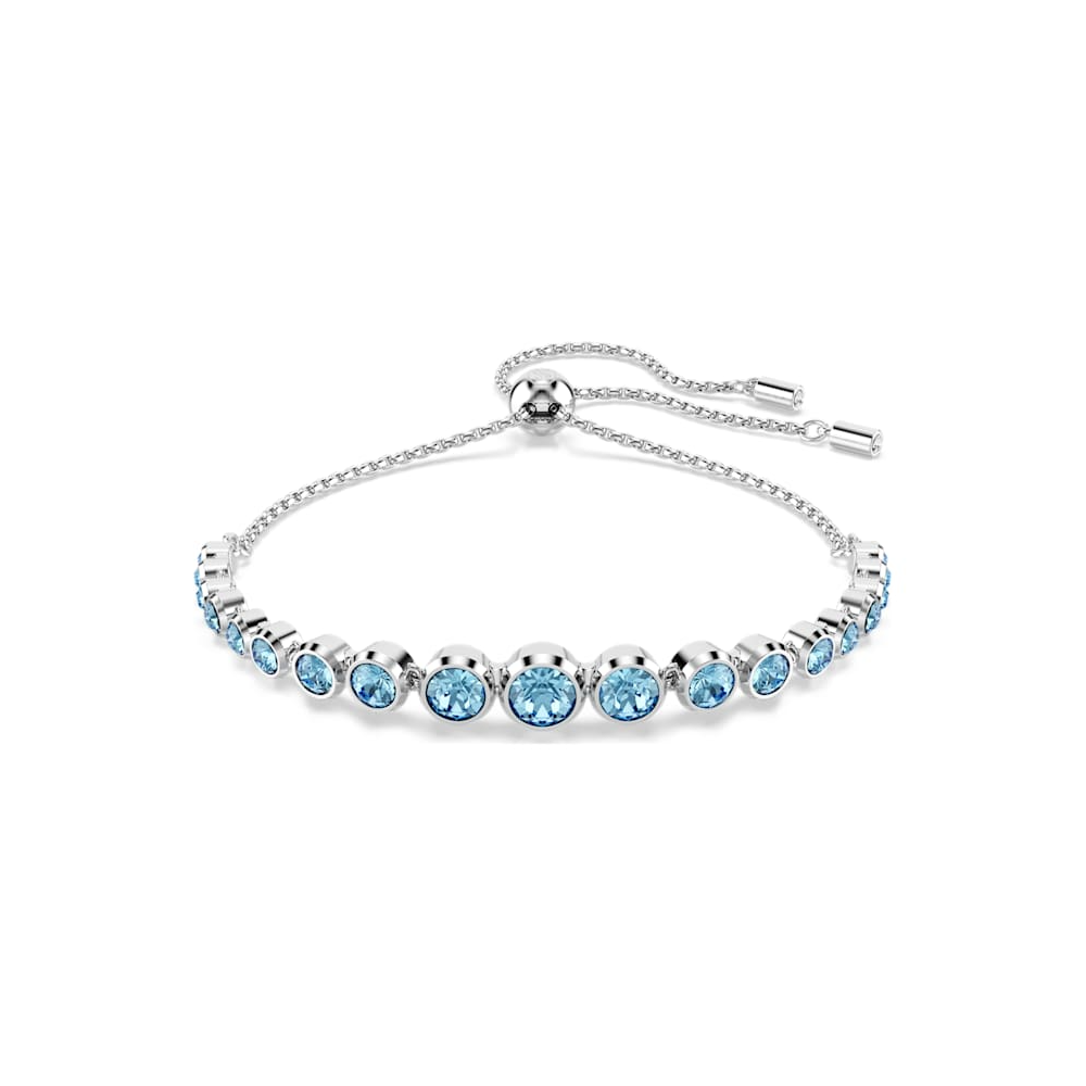 Bracelet Tennis Swarovski, Imber Diverses tailles rondes, Bleu, Métal rhodié, 5719282