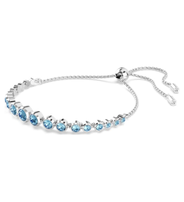 Le Bracelet Tennis Swarovski, Imber Diverses tailles rondes, Bleu, Métal rhodié, 5719282