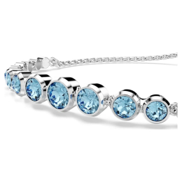 Le Bracelet Tennis Swarovski, Imber Diverses tailles rondes, Bleu, Métal rhodié, 5719282