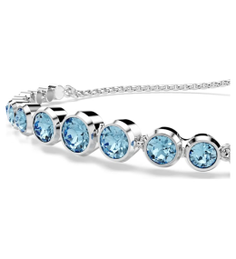 Le Bracelet Tennis Swarovski, Imber Diverses tailles rondes, Bleu, Métal rhodié, 5719282