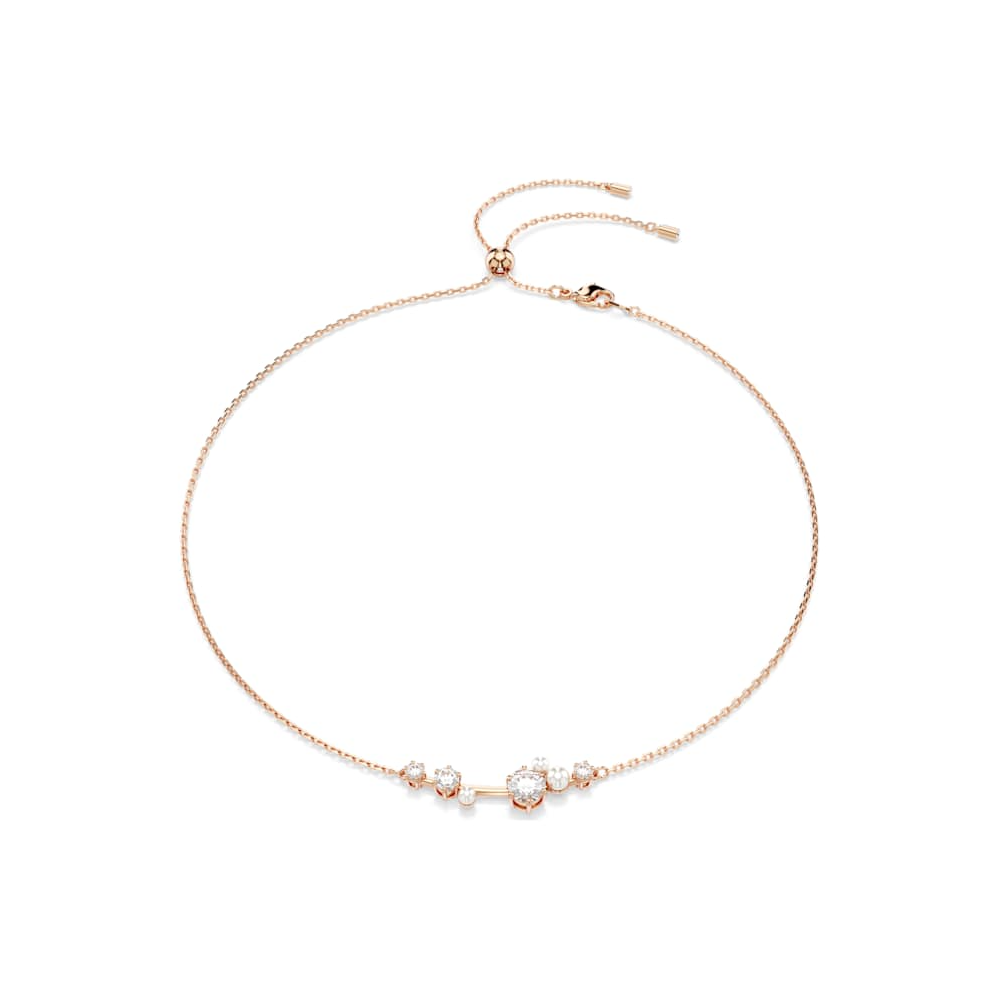 Collier Swarovski, Constella Crystal Pearl, Tailles rondes, Blanc, Placage de ton or rosé, 5729504